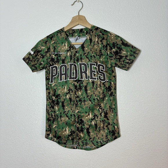 BDA Other - San Diego Padres Jersey Youth Small Green Camo MLB Baseball Ramasamy 4 BDA Boys